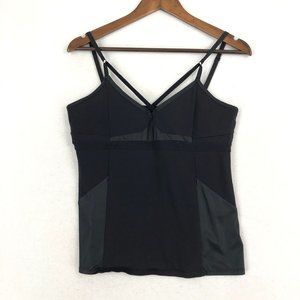 Solow Women's Size Large Black Sleeveless Strappy Front Camisole Tank Top USA